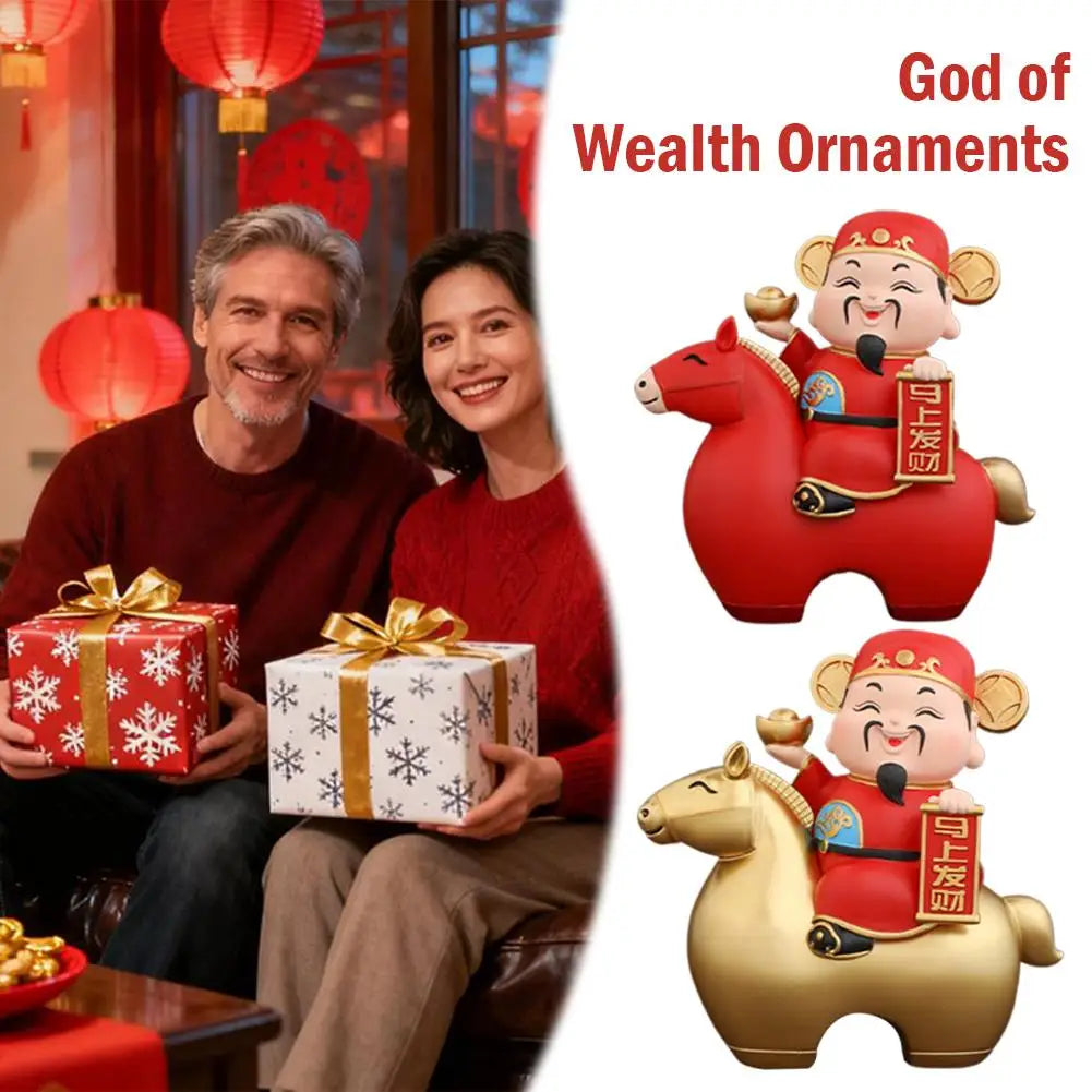 Fortune God New Year Decor Ornament - Home Office Desktop Festive Blessing Decoration Celebration Gift Exquisite Craft Accessory