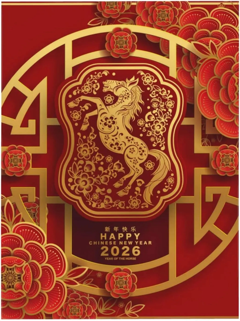 Chinese Lunar New Year 2026 Waterproof Tablecloth Table Decor Reusable Spring Festival Kitchen Dining Tablecloth New Year Decor